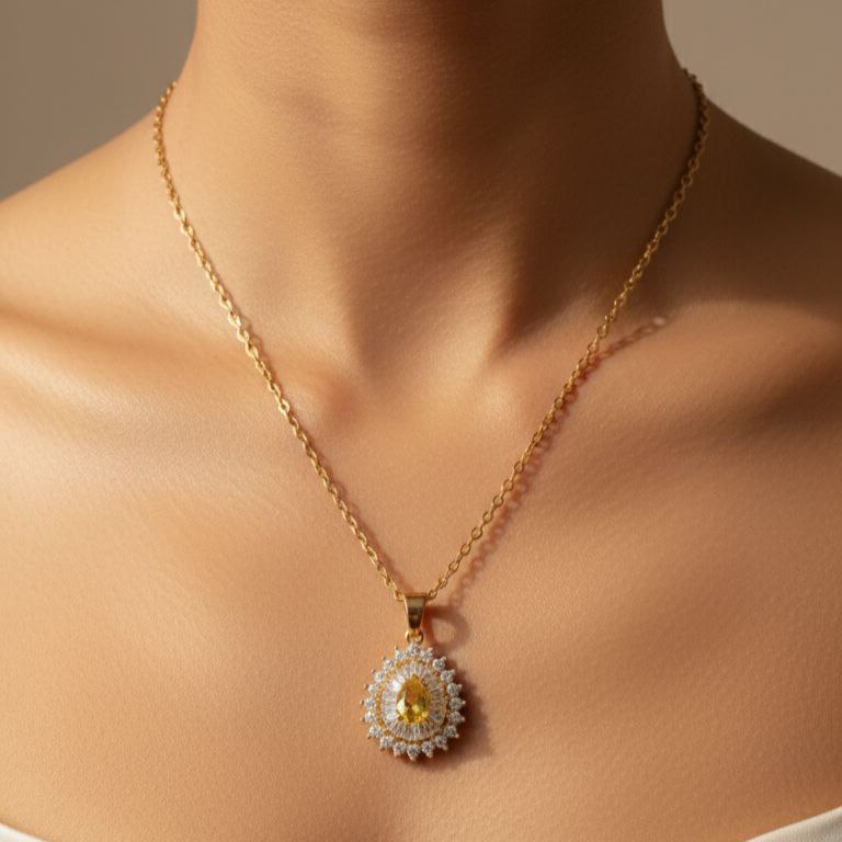 گردنبند اشکی نگینی