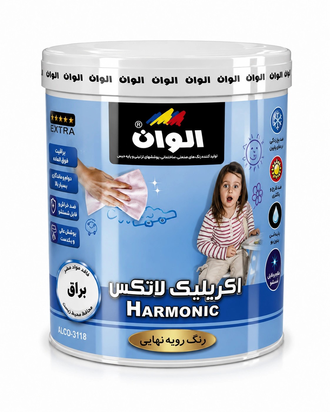 رنگ اکریلیک براق-4کیلو