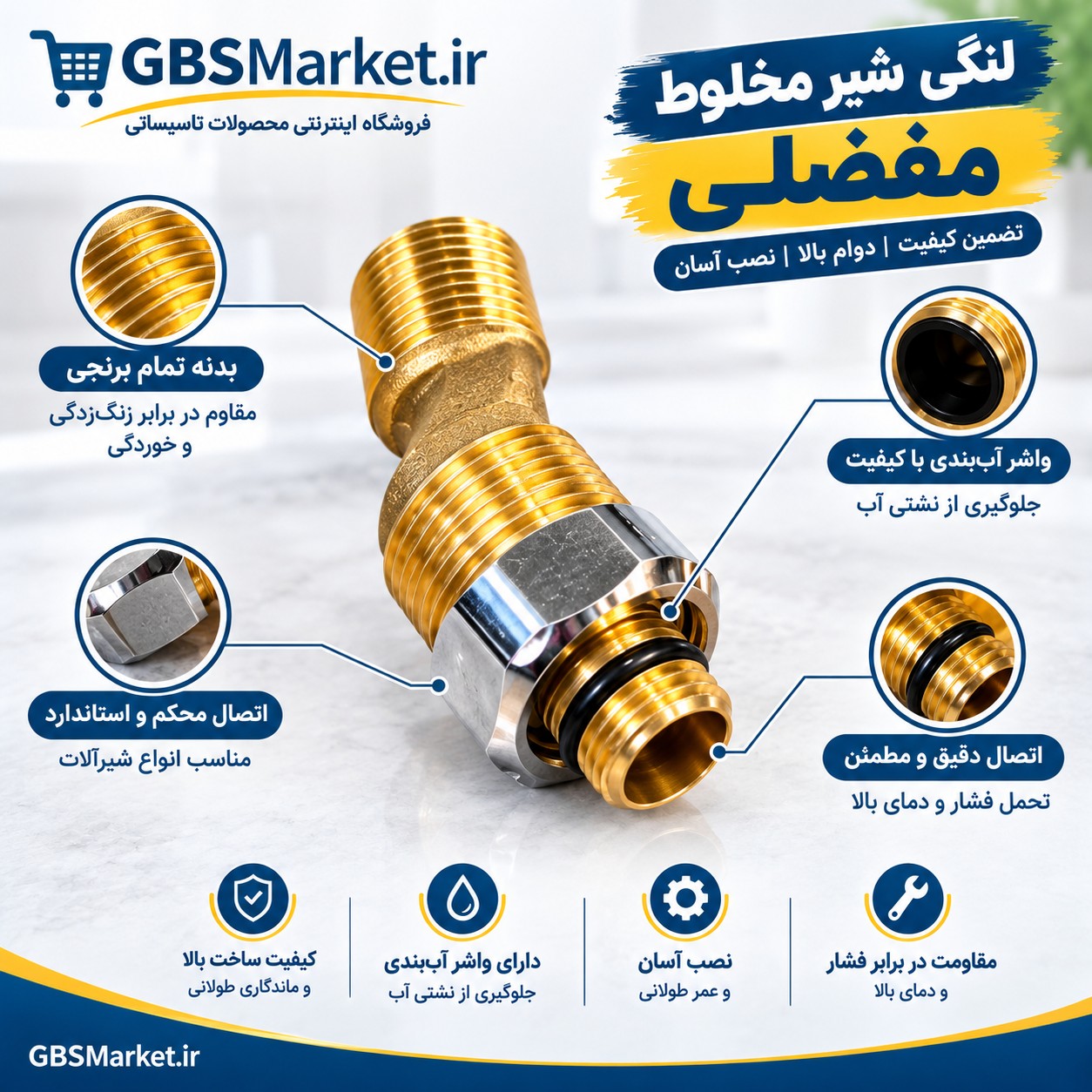 لنگی مفصلی برنجی