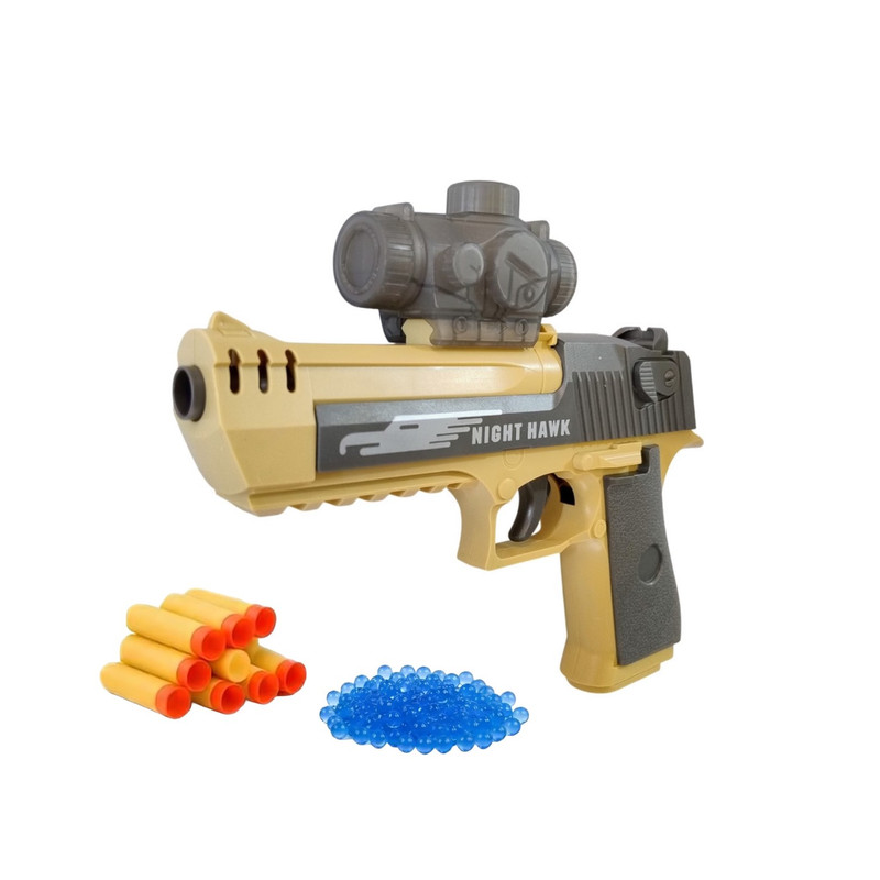 تفنگ اسباب بازی ناب سل مدل کلت دو کاره خودکار  NIGHT HAWK IQ202 2 IN 1 SUPER GUN مناسب برای نوجوانان