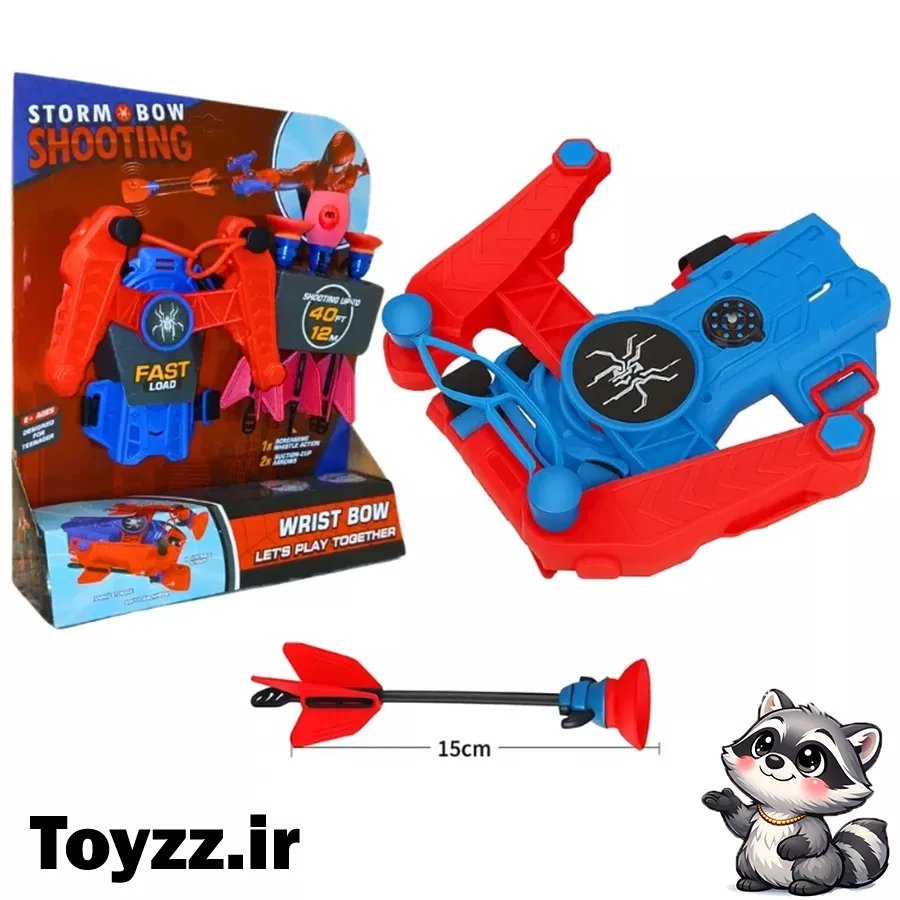 تیروکمان مچی مردعنکبوتی همراه تیر صوتی مدل STORM BOW SHOOTING