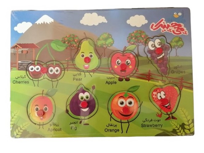 بازي چی چینک چوبی میوه ها 2 زبانه 20 * 28