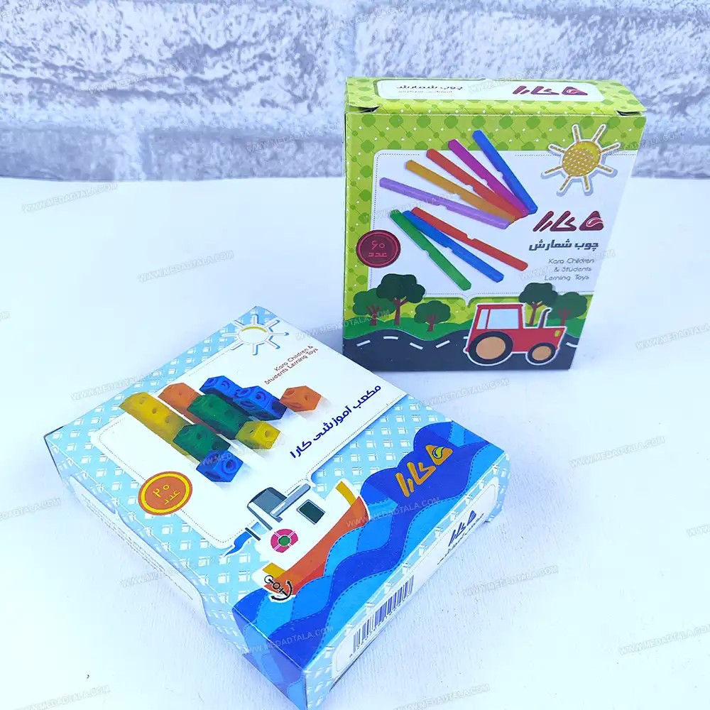 مکعب آموزشی (چینه) و چوب شمارش (چوب خط) خط کارا