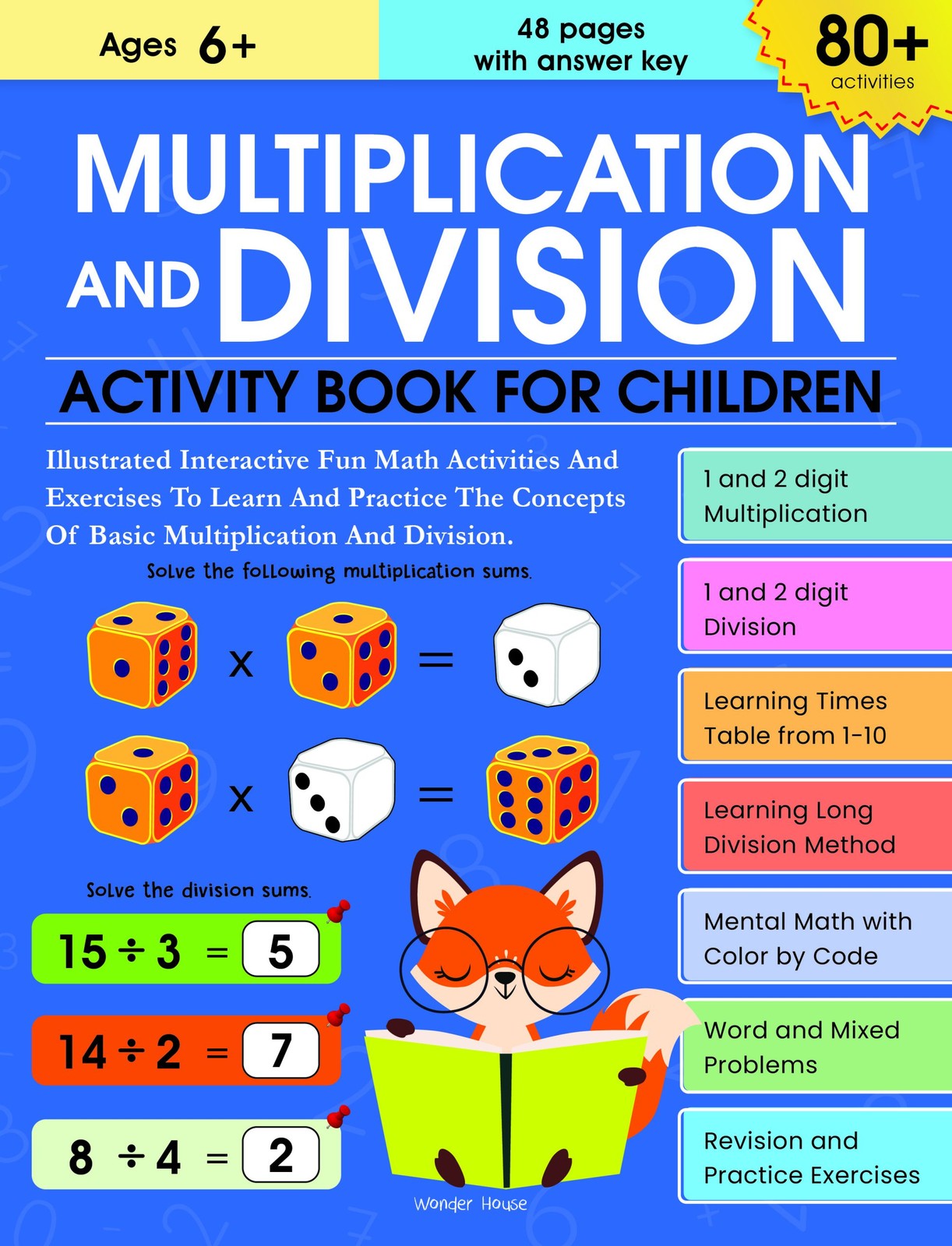 Multiplication and Division Activity Book for Children 80 Activities Inside