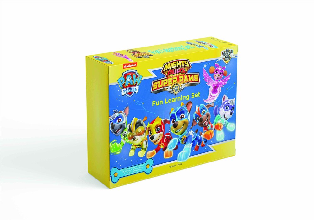 Nickelodeon Paw Patrol – Mighty Pups Super Paws : Fun Learning Set (With Wipe And Clean Mats, Colori