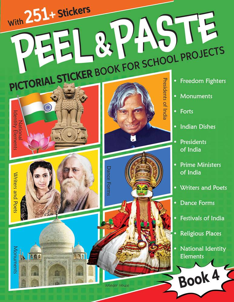 Peel & Paste Pictorial Sticker Book For School Projects Book 4