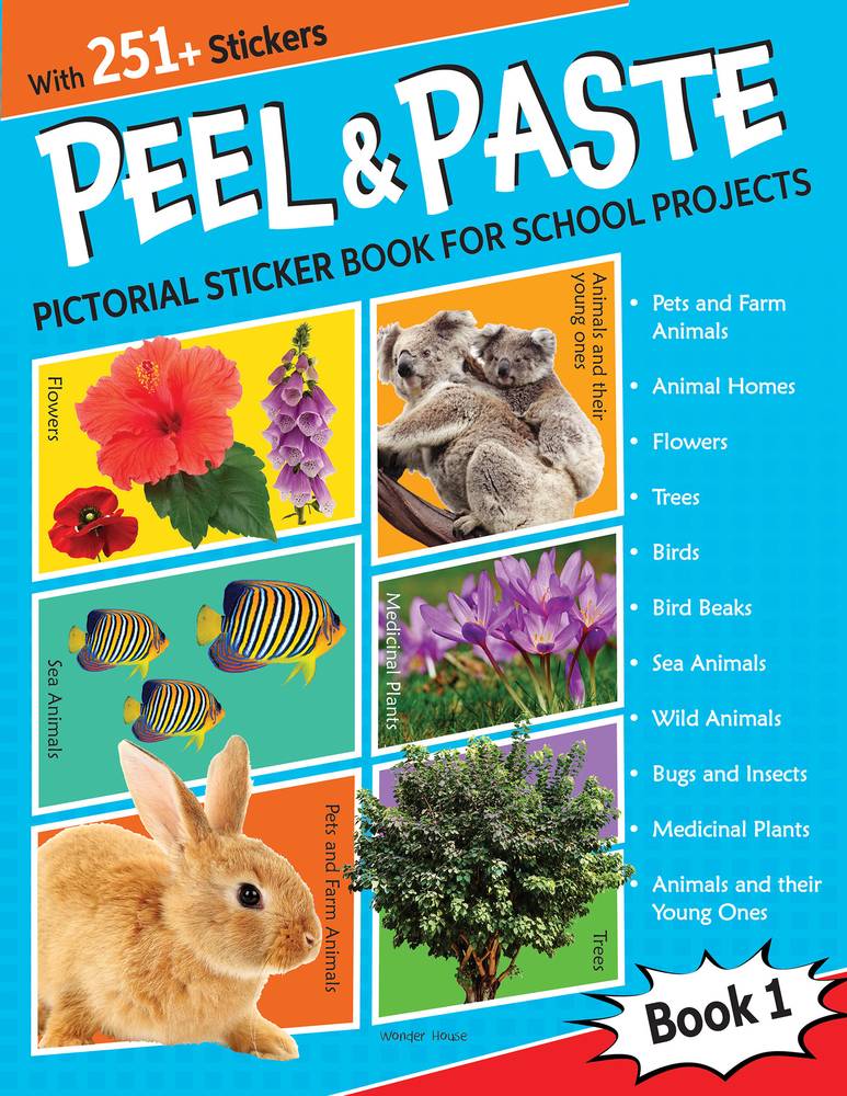 Peel & Paste Pictorial Sticker Book For School Projects – Book 1