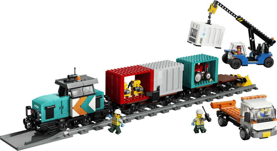لگو City Harbor Cargo Train with Crane and Truck کد 60509
