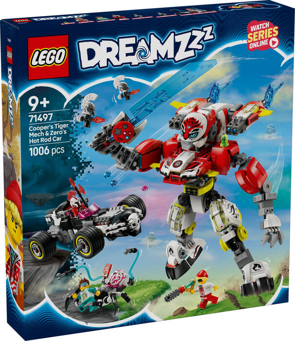 لگو DREAMZzz Cooper’s Tiger Mech and Zero’s Hot Rod کد 71497