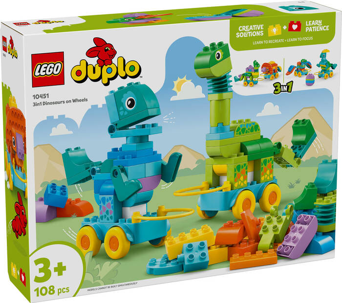 لگو DUPLO 3-in-1 Wheeled Dinosaurs کد 10451