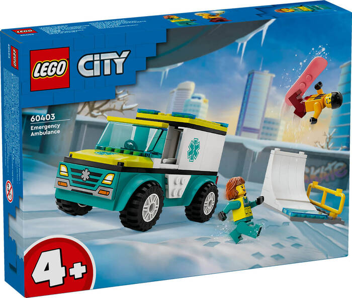 لگو City Emergency Ambulance and Snowboarder کد 60403
