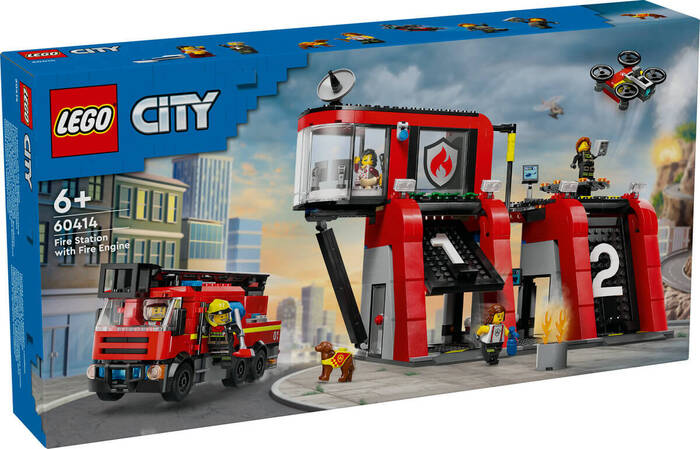 لگو City Fire Station with Fire Truck کد 60414