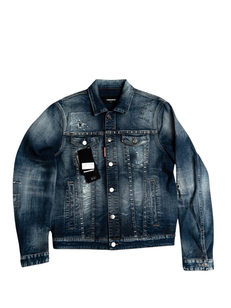 medium stapled clean wash slim jean jacke