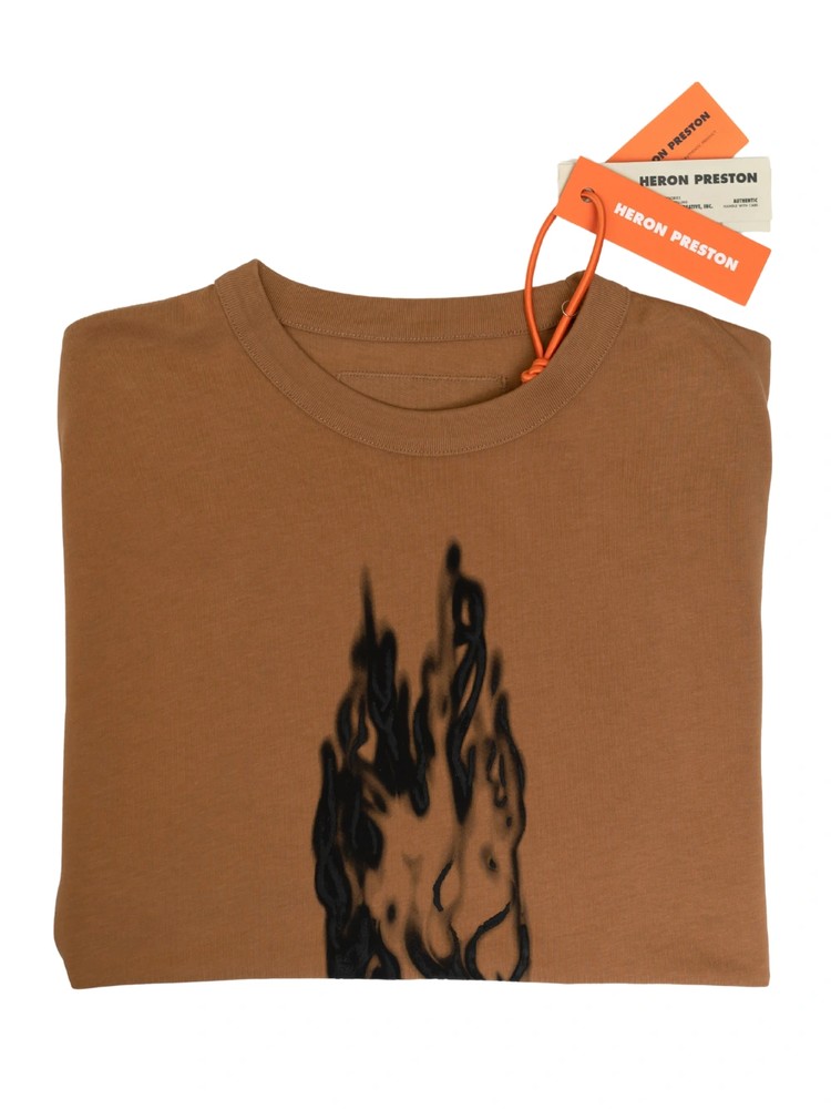 Heron Preston flaming skull T-shirt