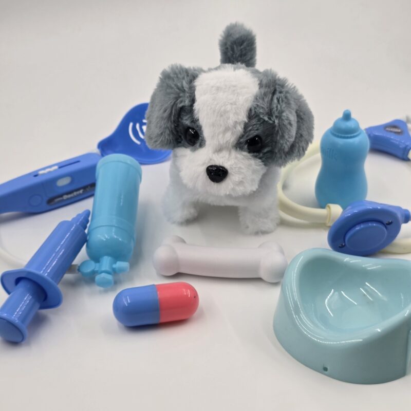 سگ موزیکال و پشمی مدل Pets House به همراه لوازم دامپزشکی و غذا