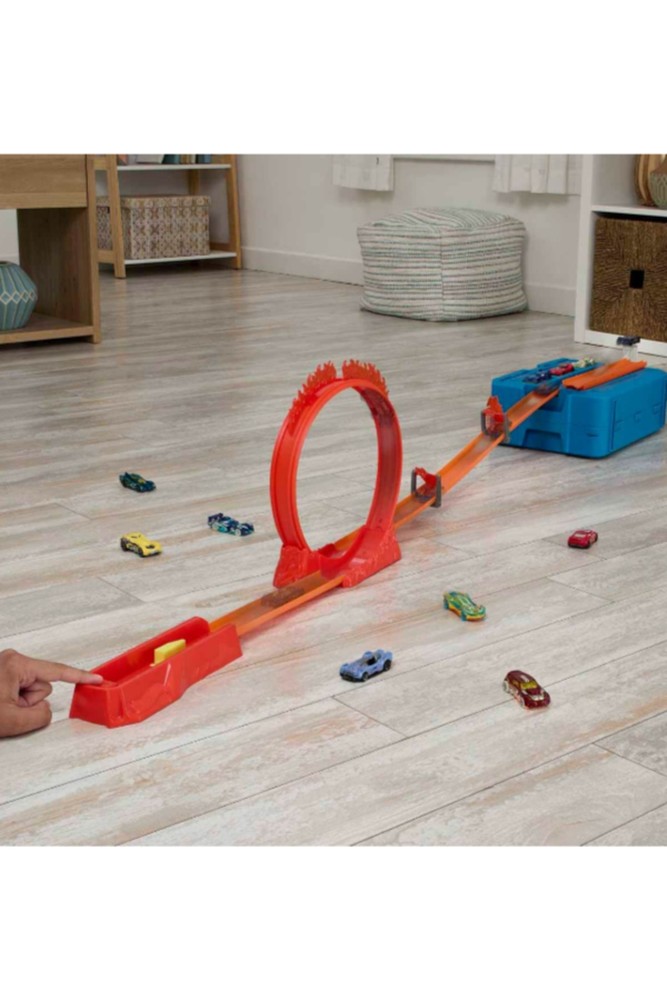 ست وسیله نقلیه TRACK BUILDER FLAME با مضمون تنظیم هوازی هات ویلز HOT WHEELS