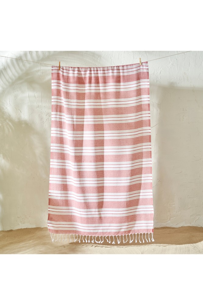 پَشتِمال حوله سنتی کاشی PESMAL STRIPE 100 ٪ 90X160 سانتی متر بلا میسون Bella Maison
