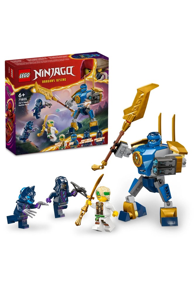 ® NINJAGO® Jay’s Mech Battle Pack 71805 – مجموعه اسباب‌بازی‌های خلاقانه برای ساختنی‌های کودکان ۶ سال به بالا (۷۸ قطعه) مردانه لگو | LEGO 71805