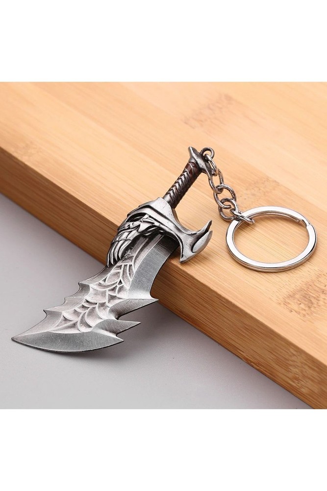 جلیقه کلید GOD OF WAR GOW RAGNAROK KRATOS BLADE KHAOS BLADES CHAOS KEYCHAIN METAL PLAYSTATION 5 SILVER Jts