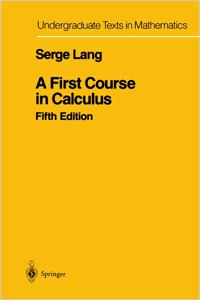 A First Course in Calculus