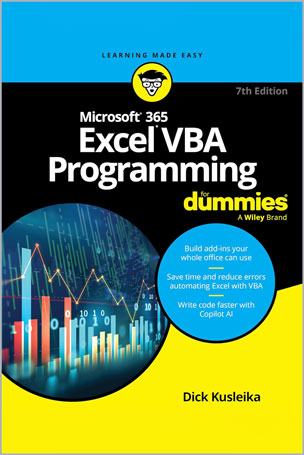 Microsoft 365 Excel VBA Programming For Dummies