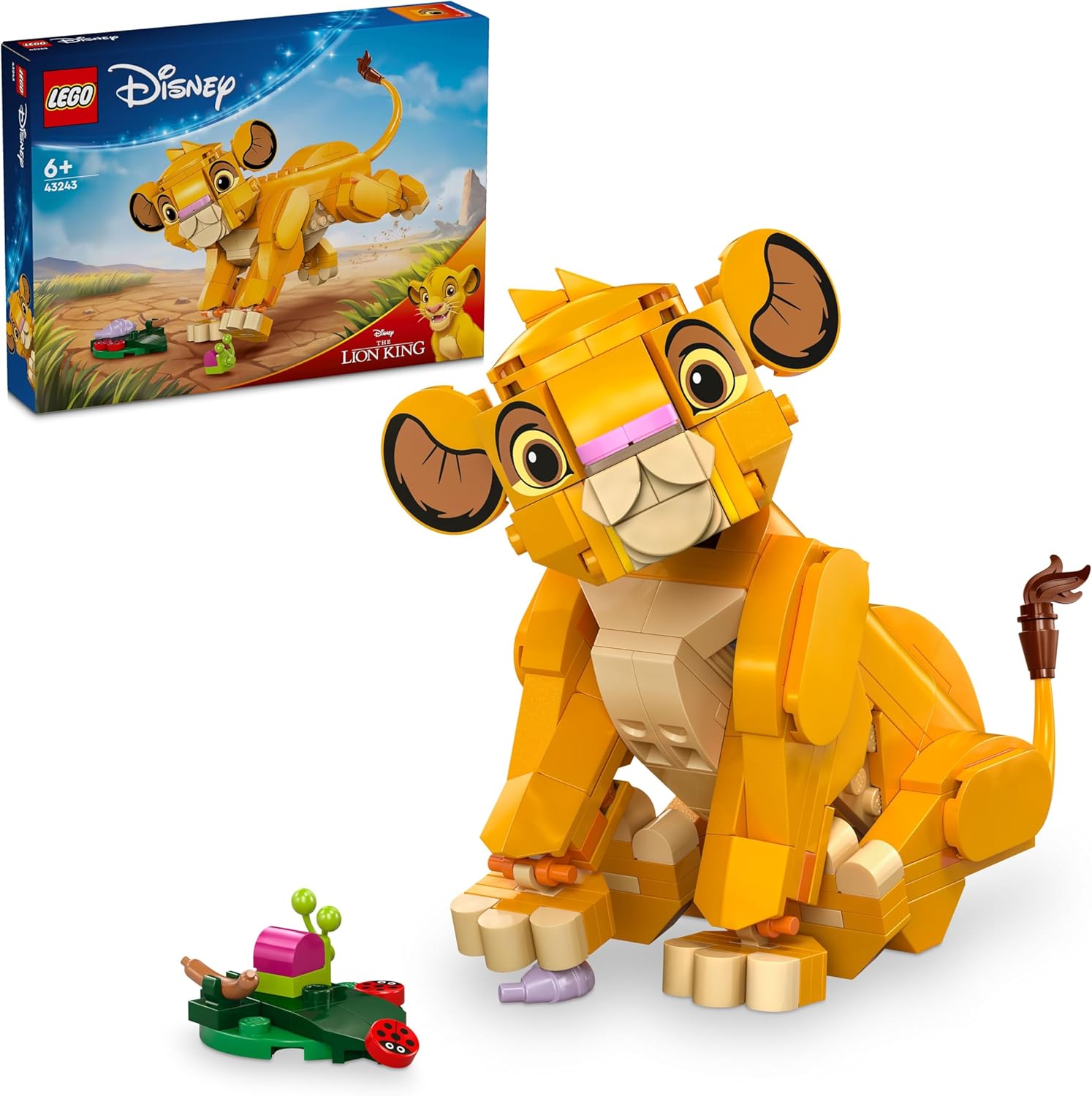 LEGO Disney Simba the Lion King as Cub, Buildable Toy for Kids with Animals Figure 43243