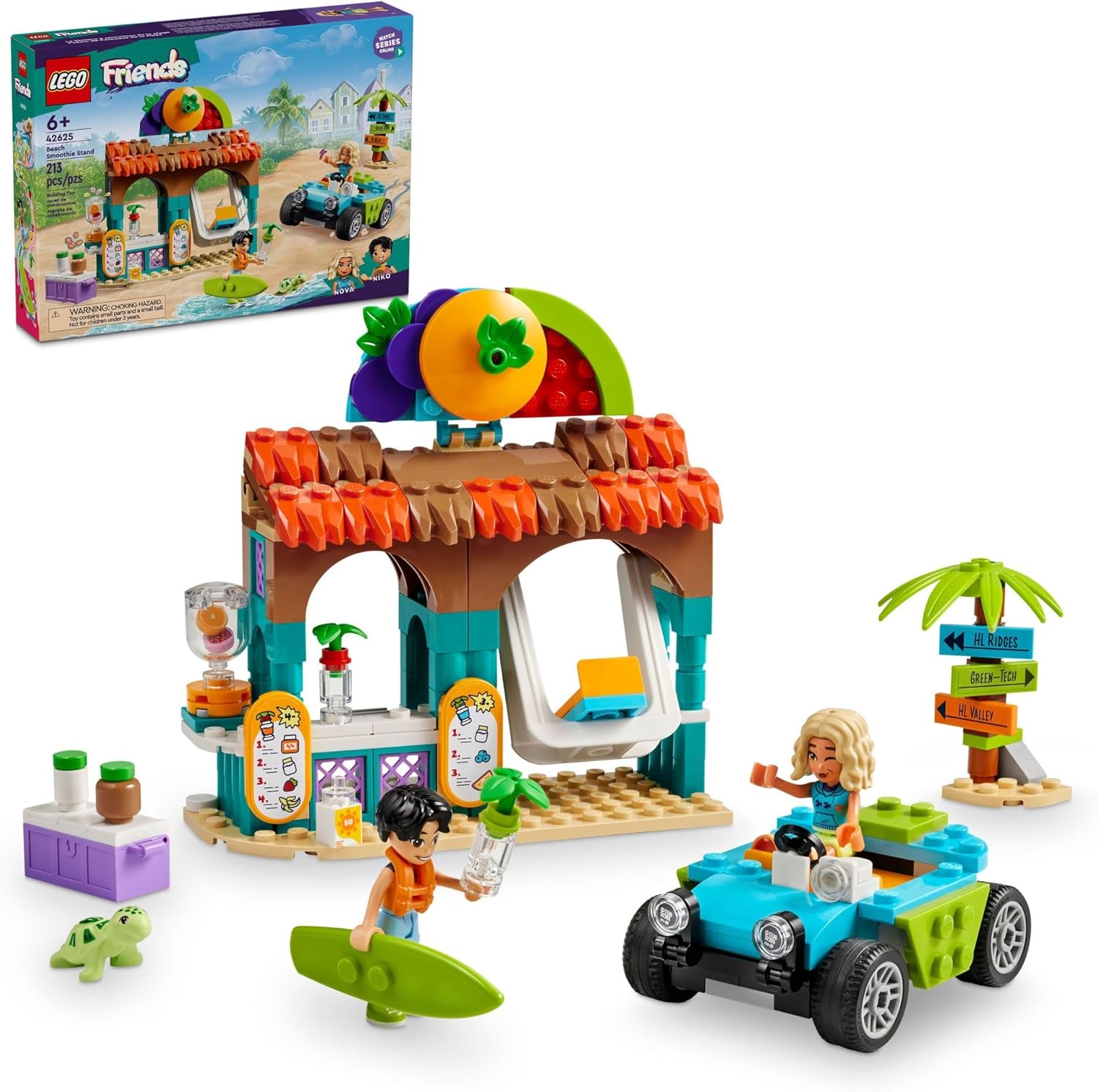 LEGO Friends Beach Smoothie Stand, Kids’ Pretend Play Food Set, Beach Toy 42625