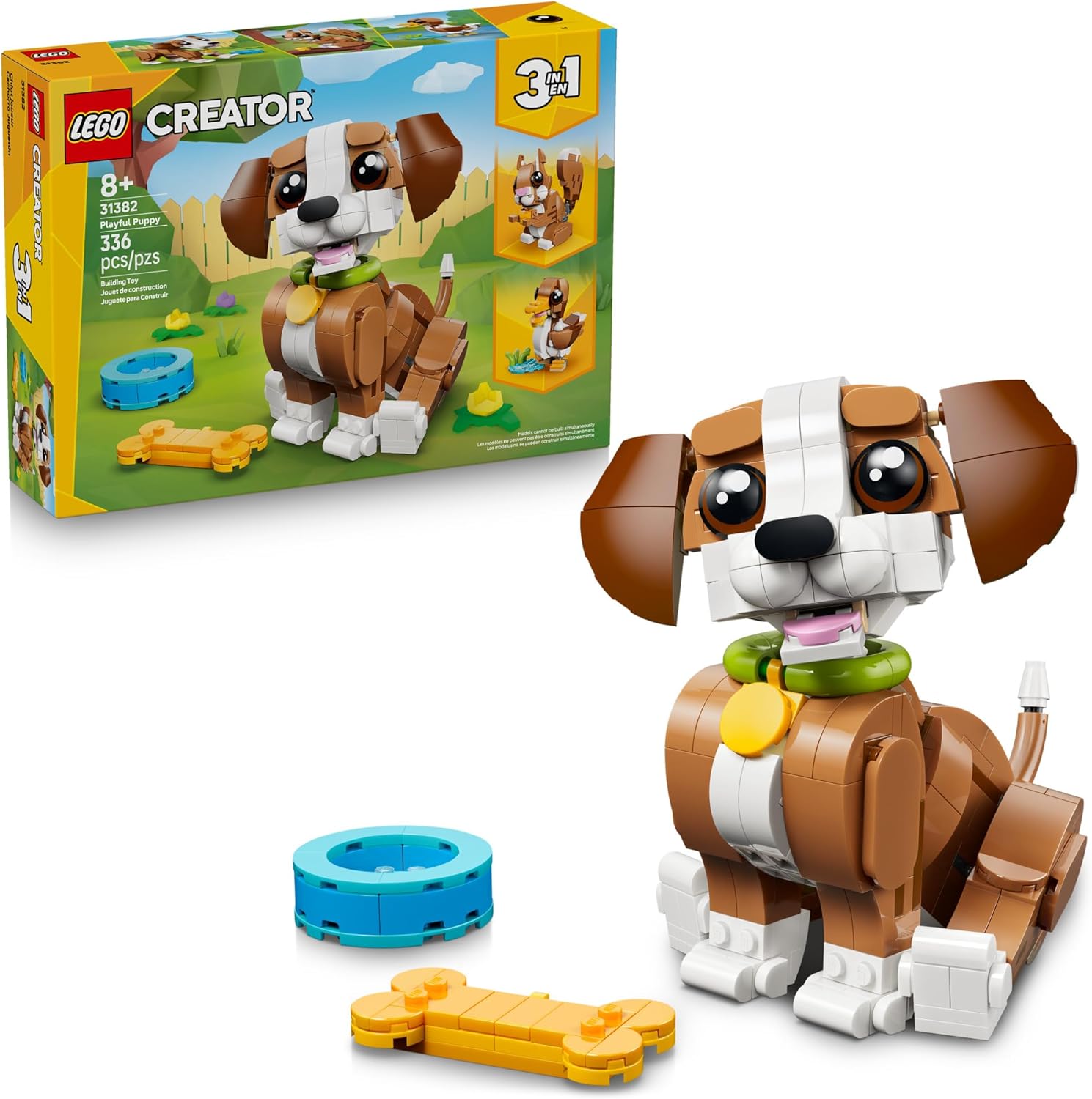 LEGO Creator 3 in 1 Cute Animals: Playful Puppy Dog Building Toy 31382