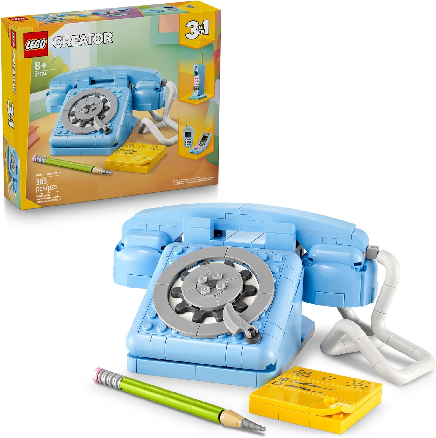 LEGO Creator 3 in 1 Retro Telephone Kids Toy 31174