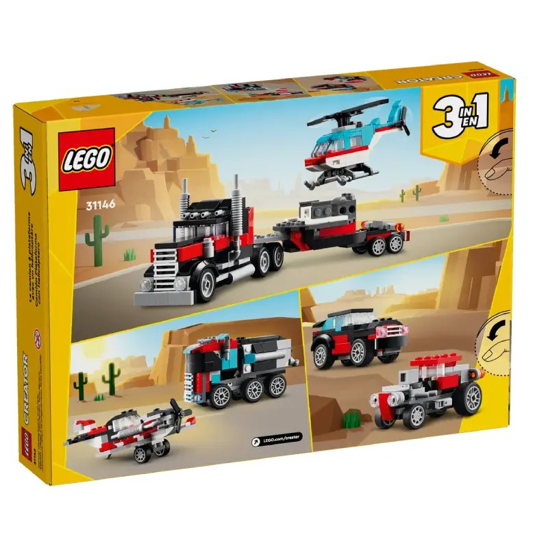 لگو Flatbed Truck with Helicopter سری کریتور کد 31146