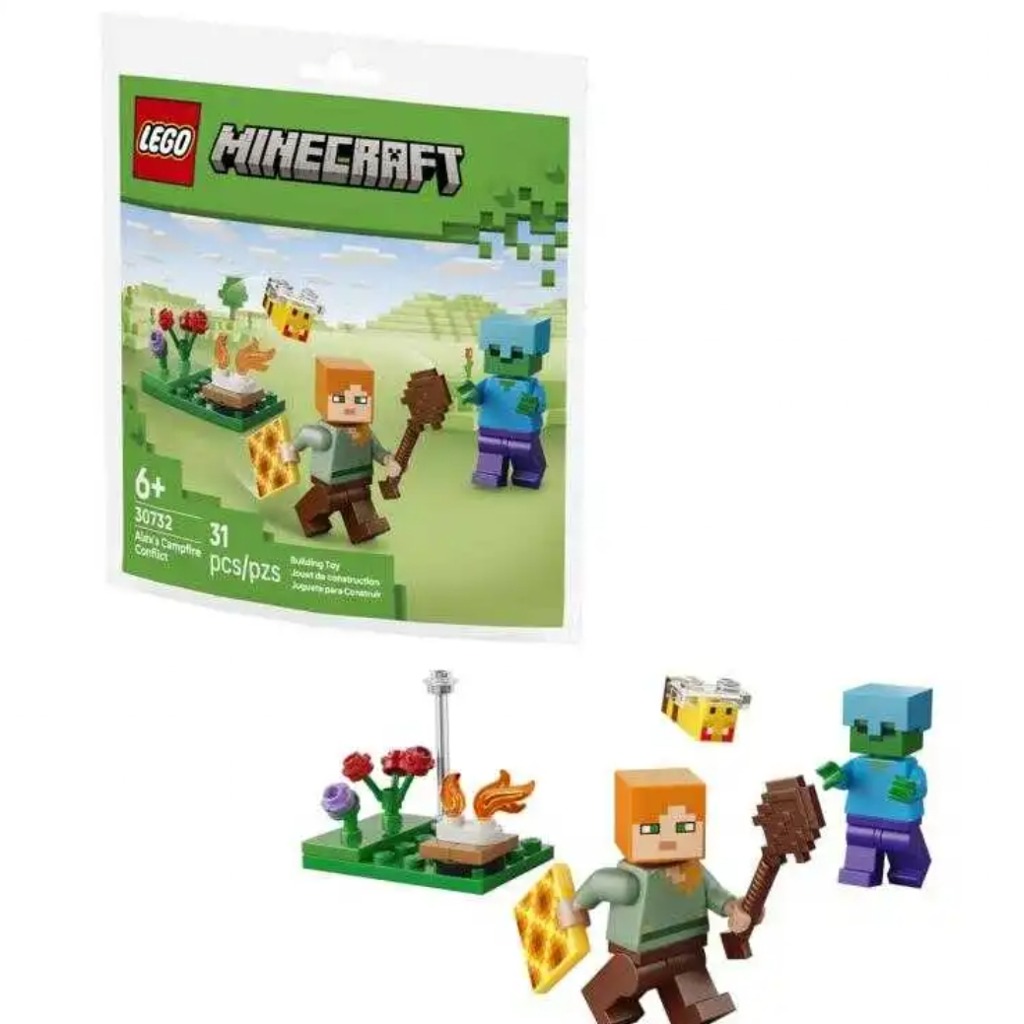 لگو اورجینال ماینکرافت 31 قطعه کد 30732 LEGO-Minecraft Alex's Campfire Encounter Polybag