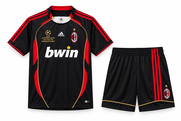 کیت کلاسیک میلان 2007 مشکی | AC Milan Away Kit 2007