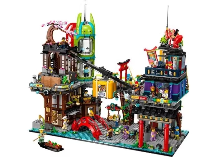 لگو بازار شهر نینجا ۶۱۶۳ قطعه برند LEJI مدل Ninjago City Markets 90050