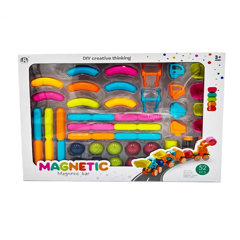 ساختنی مگنتی ۵۲ قطعه مدل Magnetic Bar | لگو مغناطیسی