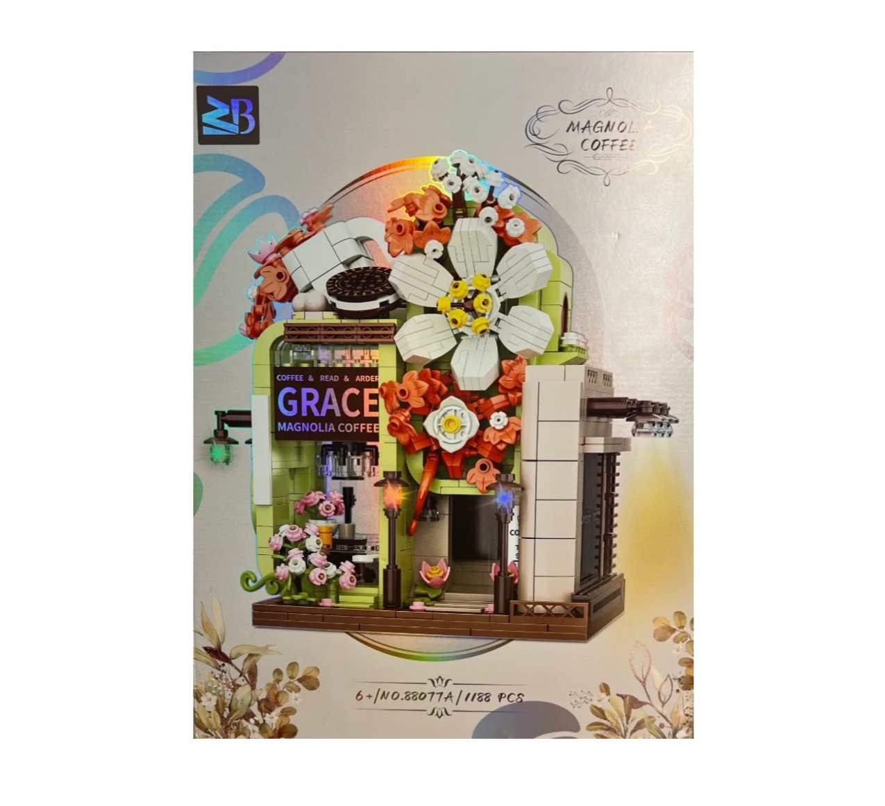 لگو ساختنی مدل کافی شاپ مگنولیاMAGNOLIA COFFEE کد88077A تعداد قطعات1188