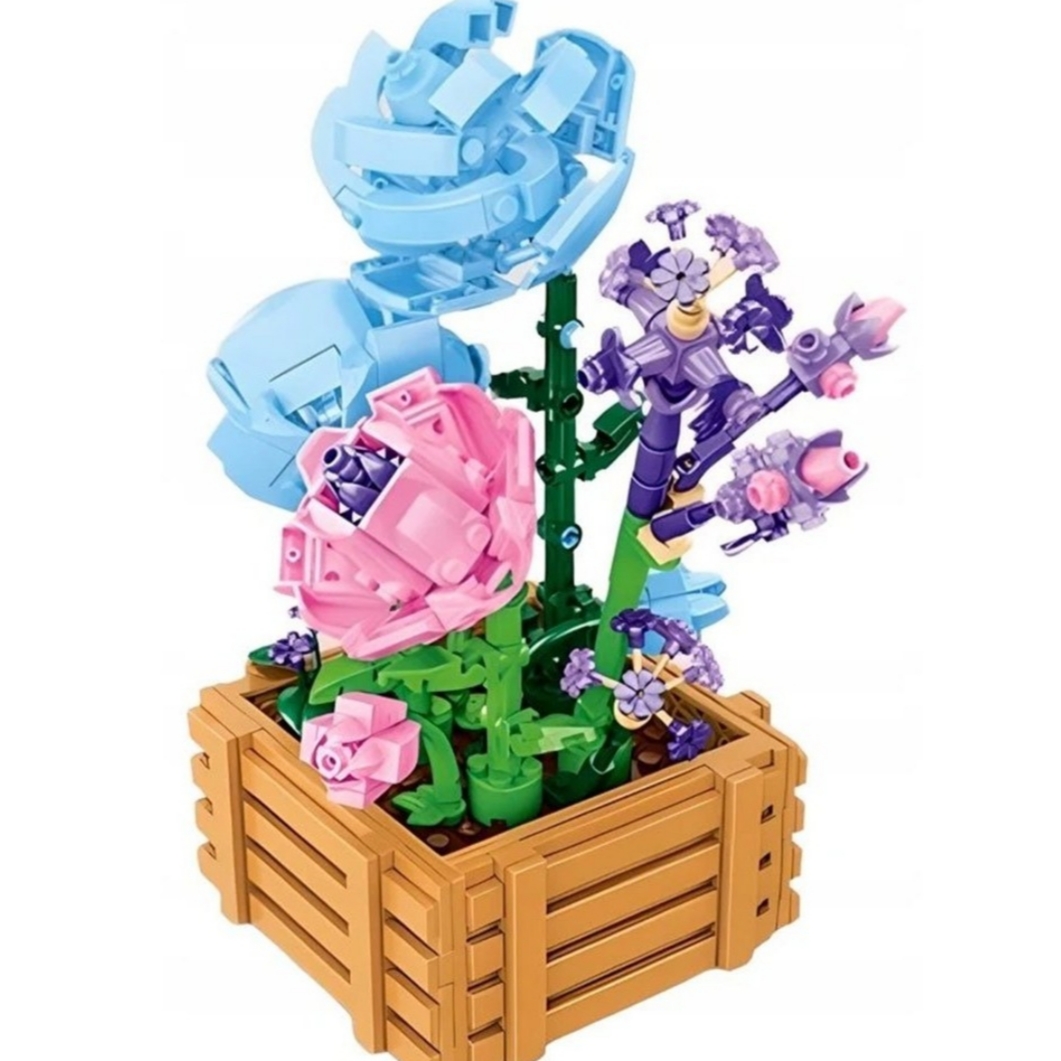 لگو ساختنی مدل گلدان گل رز ROSE STUDIO FLOWER کد9109A تعداد قطعات 550