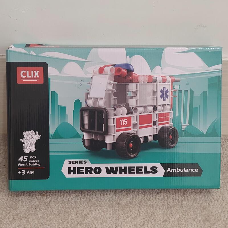 لگو ساختنی آمبولانس Clix مدل Hero Wheels شامل ۴۵ قطعه