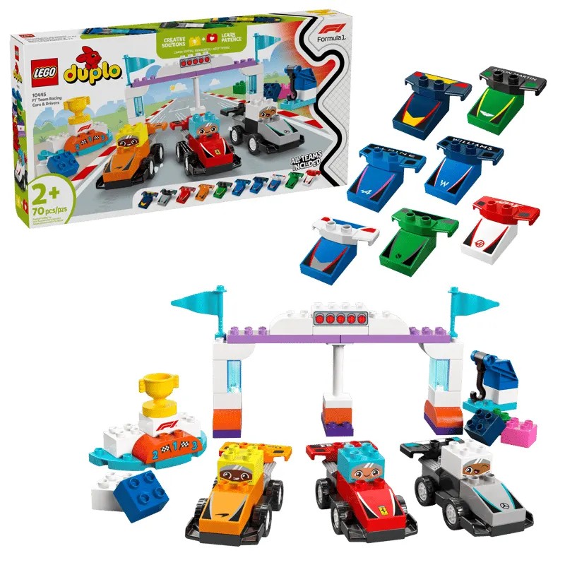 لگو دوپلو 70 قطعه مدل ماشین مسابقه LEGO Team Race Cars & Drivers کد 10445