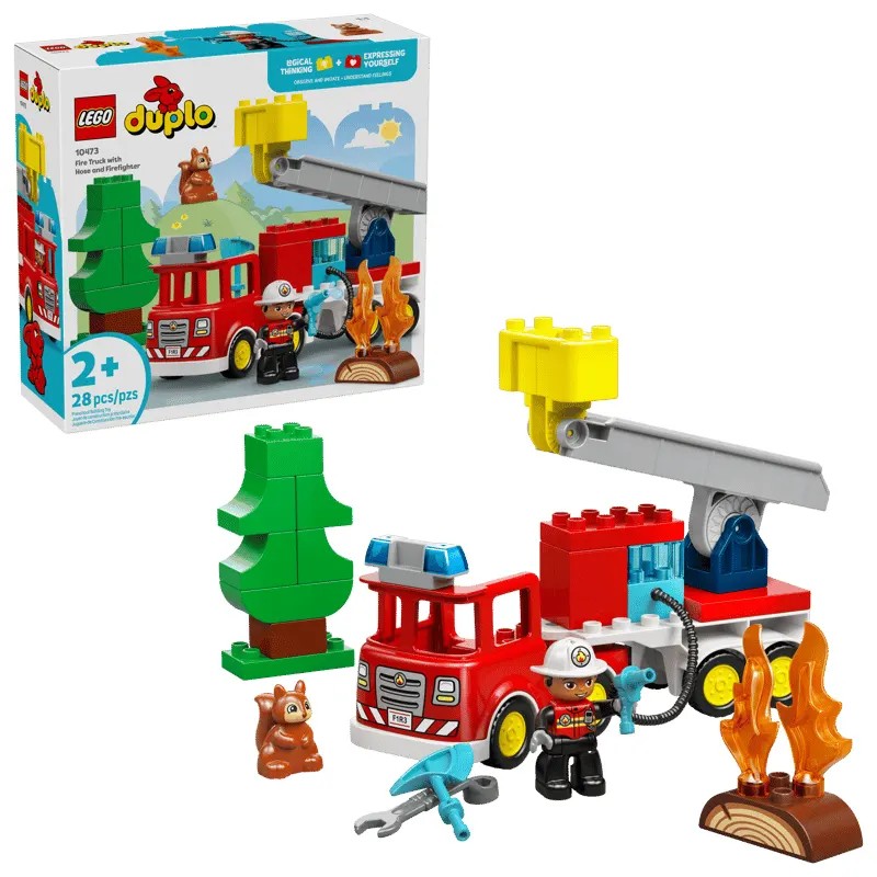 لگو دوپلو 28 قطعه مدل ماشین آتش نشانی LEGO Fire Engine کد 10473