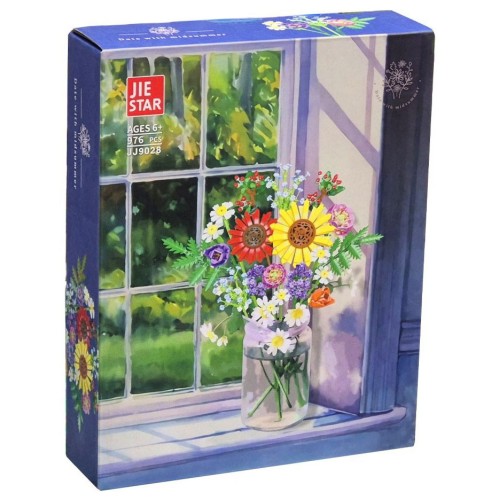ساختنی Jie Star طرح گلدان گل مدل JJ9028