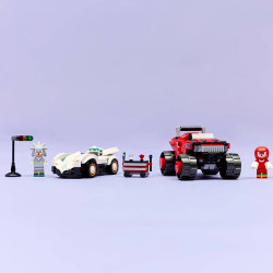 لگو 378 تکه سری LEGO Sonic the Hedgehog مدل Silver's Car vs. Knuckles' Monster Truck کد 77118 -