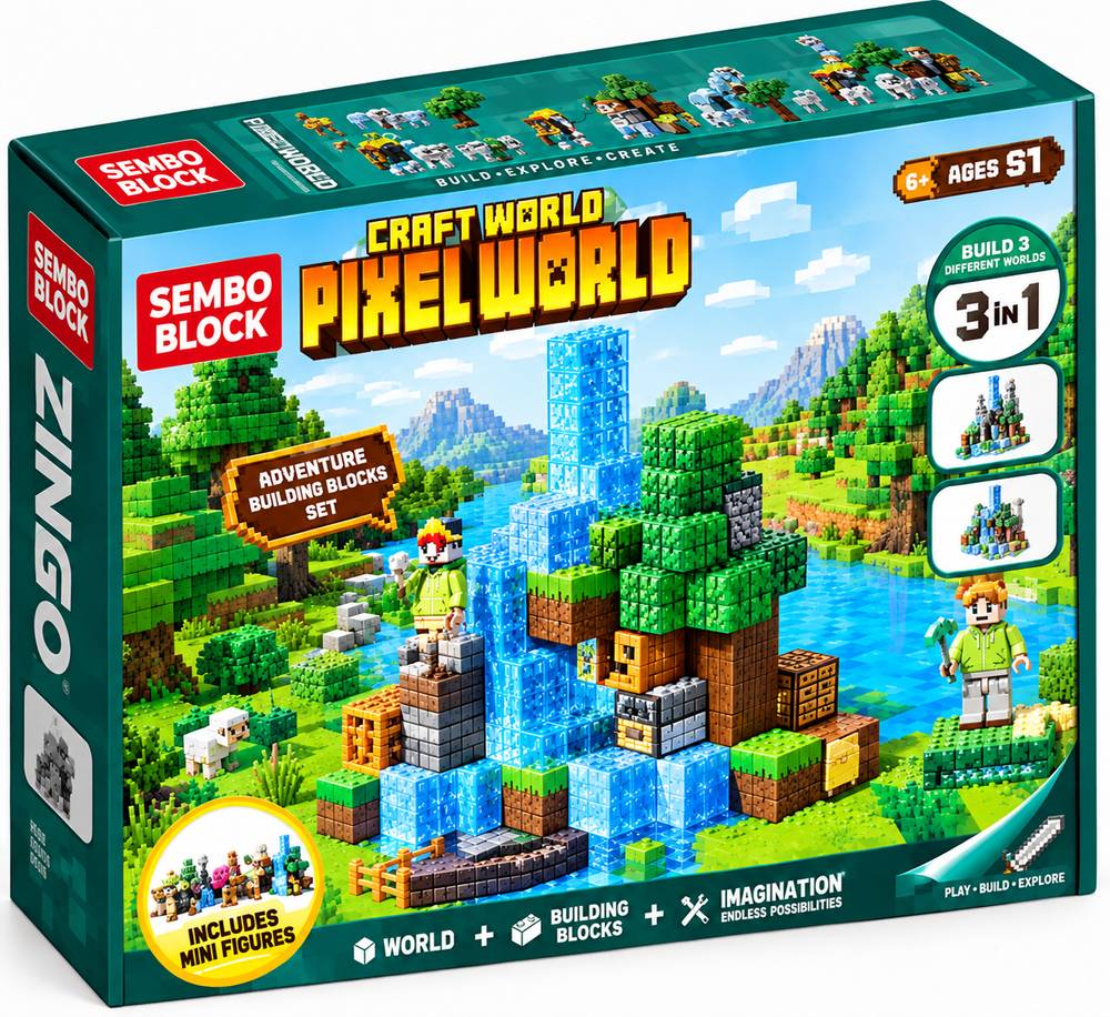 لگو ماینکرفت مگنتی پیکسل ورلد 32 قطعه | Construction Pixel World