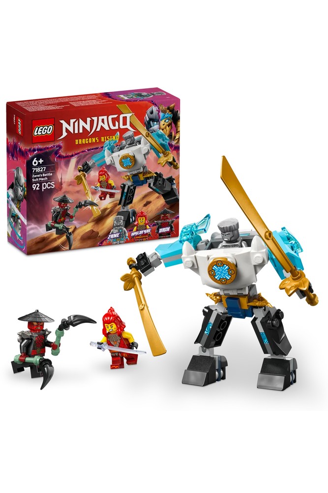 لگو NINJAGO ربات زره جنگی Zane از مدل 71827، 92 قطعه، مناسب 6 سال به بالا