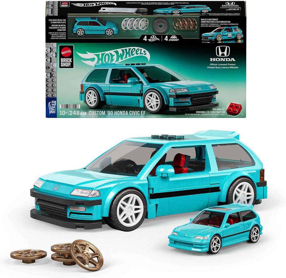 کیت ساختنی Mattel Brick Shop Hot Wheels Speed Serisi '90 Honda مدل JHF62
