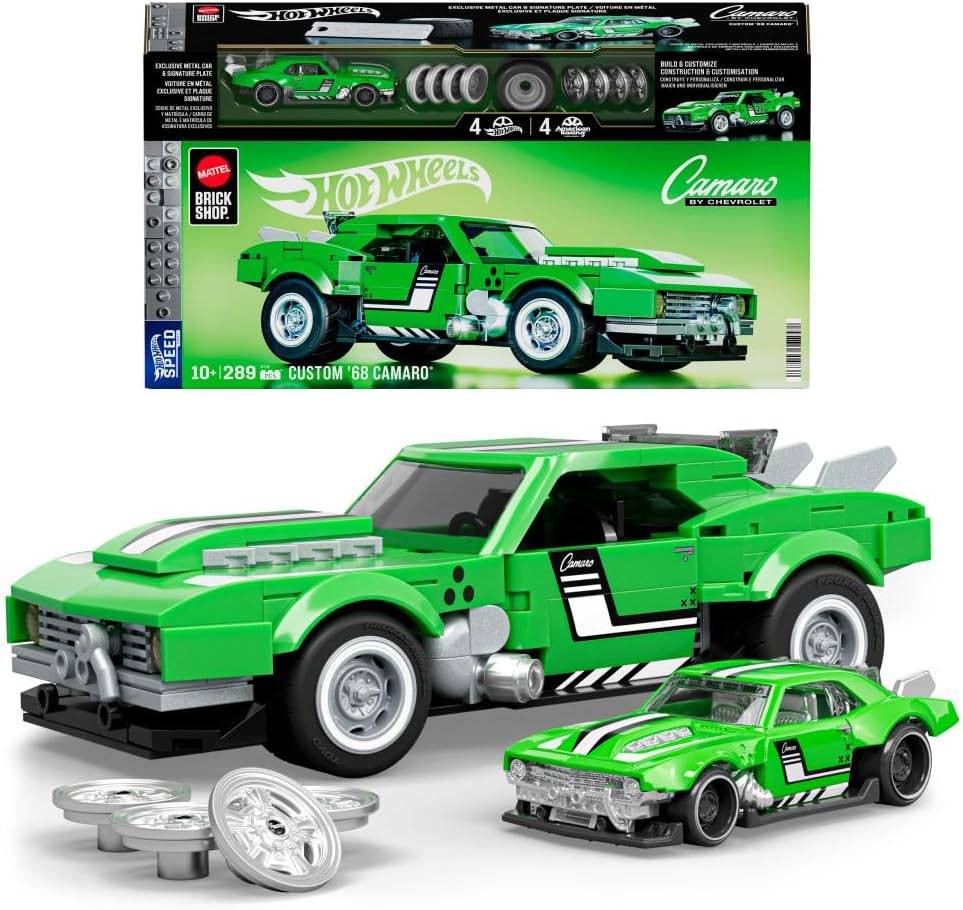 ست ساختنی Mattel Brick Shop Hot Wheels Speed Camaro مدل JFT16