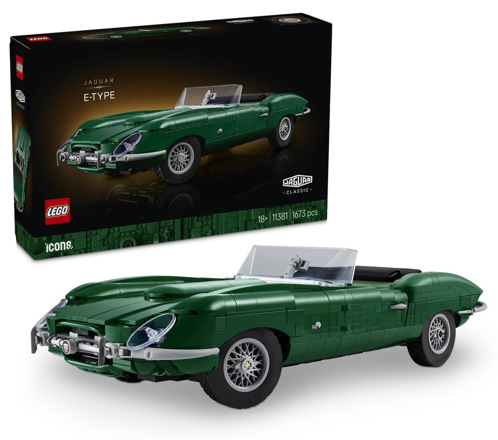 لگو Icons Jaguar E-Type مدل خودروی اسپرت مدل 11381 برای بزرگسالان، 1673 قطعه