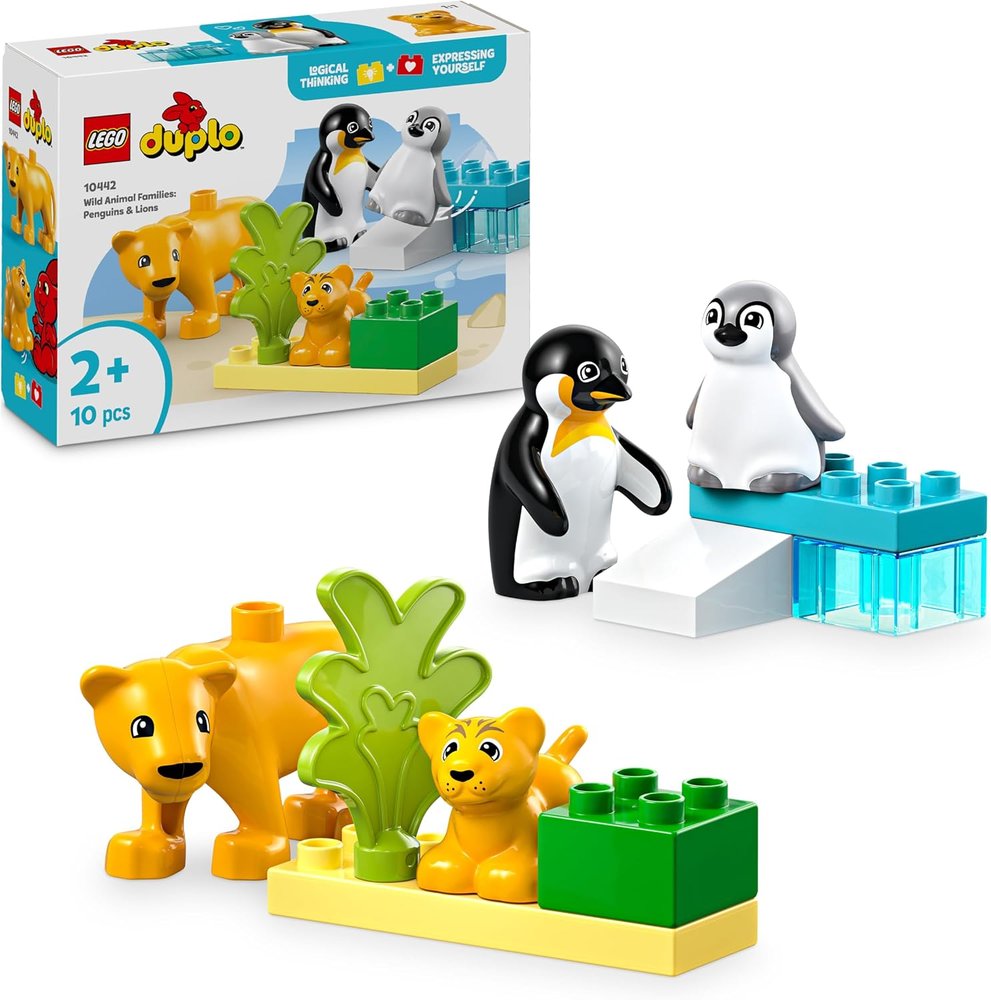 لگو 10442 DUPLO خانواده‌های حیوانات وحشی پنگوئن‌ها و شیرها