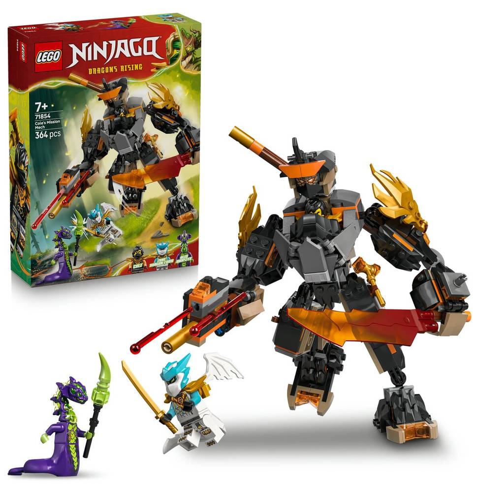 لگو NINJAGO ربات ماموریت Cole و اژدهای Zane مدل 71854