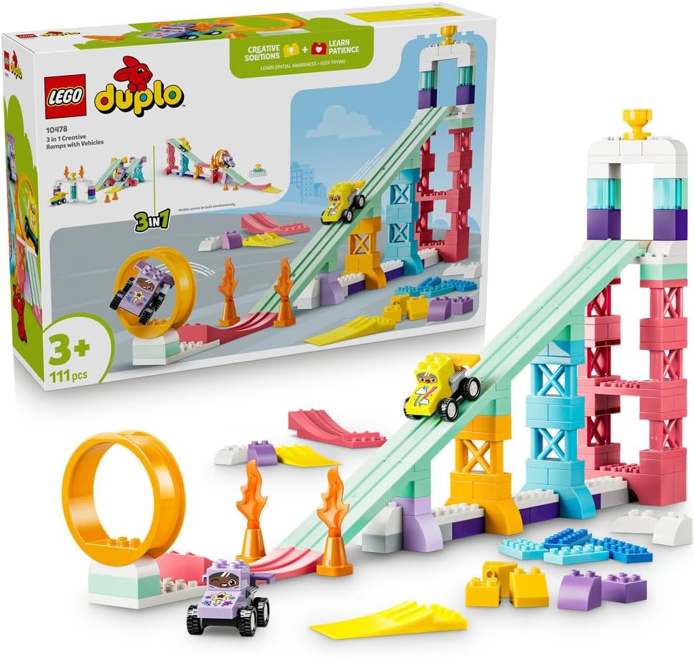 لگو DUPLO 3 in 1 با رمپ و خودرو مدل 10478
