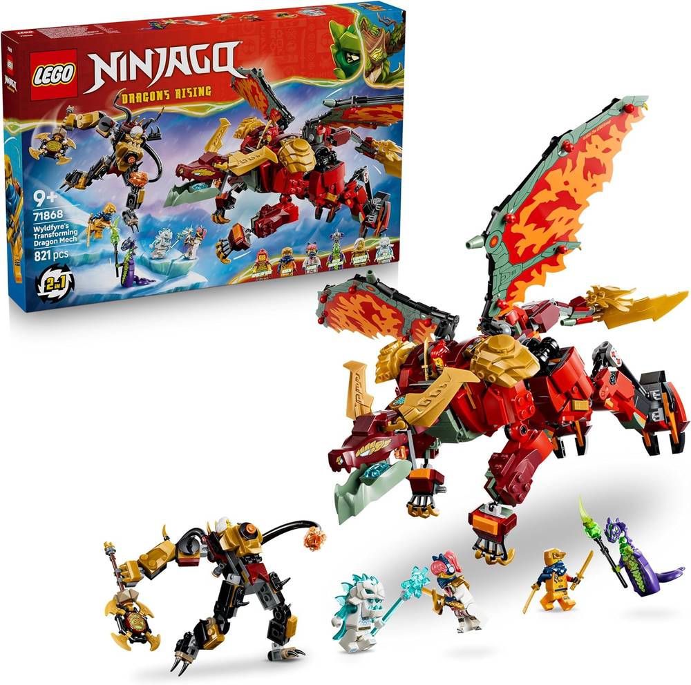لگو 71868 NINJAGO مدل Wyldfyre's Transforming Dragon Mech